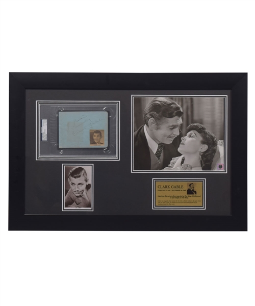 American Actor Clark Gable Signed Cut Framed Display (19 5/8” x 29 3/8”) - PSA/DNA Authenticated Signature