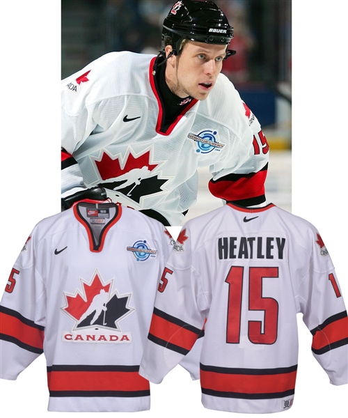 Dany Heatleys 2004 World Cup of Hockey Team Canada Game-Worn Jersey with NHLPA/NHL LOA