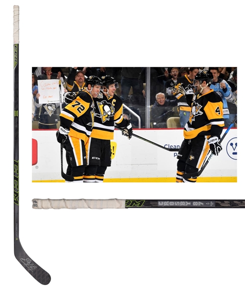 Sidney Crosbys 2016-17 Pittsburgh Penguins Signed CCM Game-Used Goal Stick - Photo-Matched!
