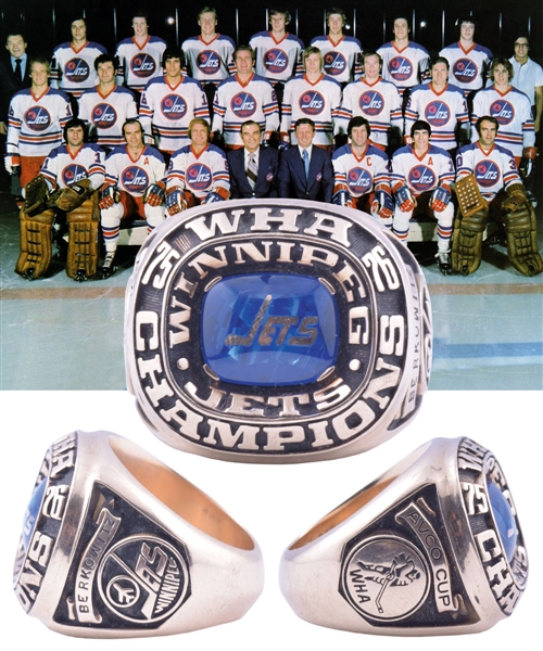 Ivan Berkowitzs 1975-76 WHA Winnipeg Jets Avco Cup Championship 10K Gold Ring