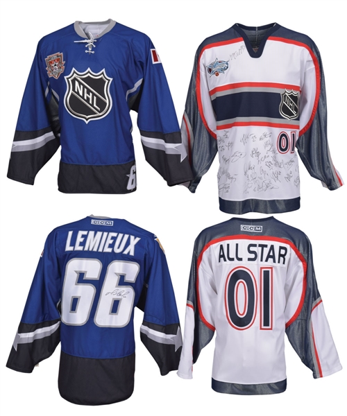 2001 NHL All-Star Game Team North America & World Team-Signed Jersey plus 2002 Mario Lemieux Signed All-Star Game Jersey 