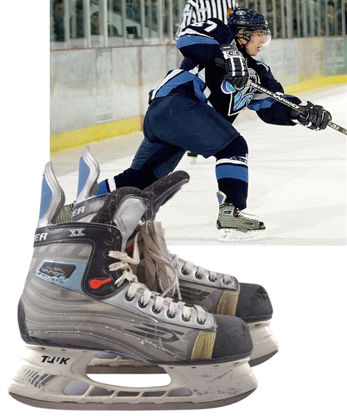 Sidney Crosbys Mid-2000s QMJHL Rimouski Oceanic / Team Canada Bauer Vapor Game-Used Skates with LOA