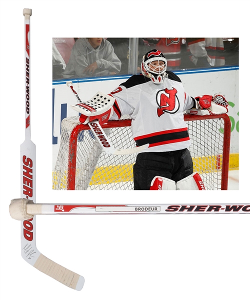 Martin Brodeurs Early-2010s New Jersey Devils Signed Sher-Wood Game-Used Stick