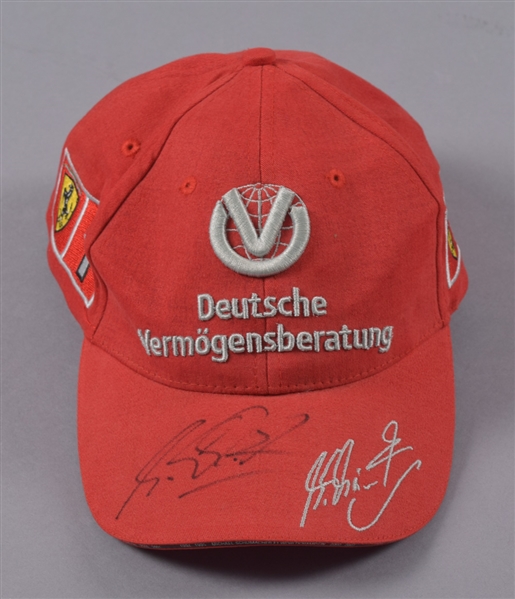 Michael Schumacher Signed Ferrari World Champion 1994 1995 2000 2001 Cap Plus Ferrari Memorabilia (5 Pieces)