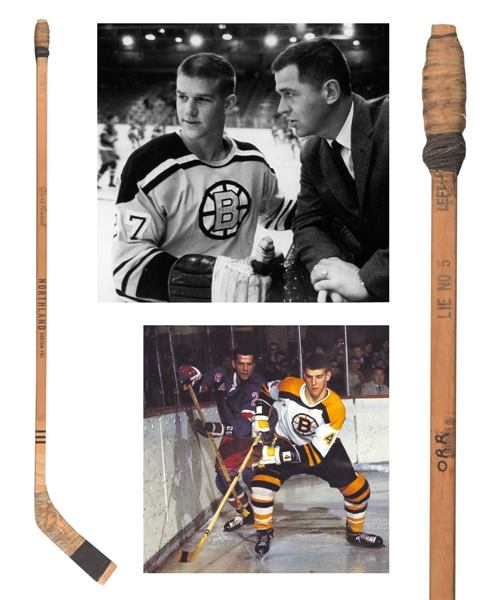 Bobby Orrs 1966-67 Boston Bruins Northland Pro Game-Used Rookie Season Stick - Early Season Stick with Photo Evidence!