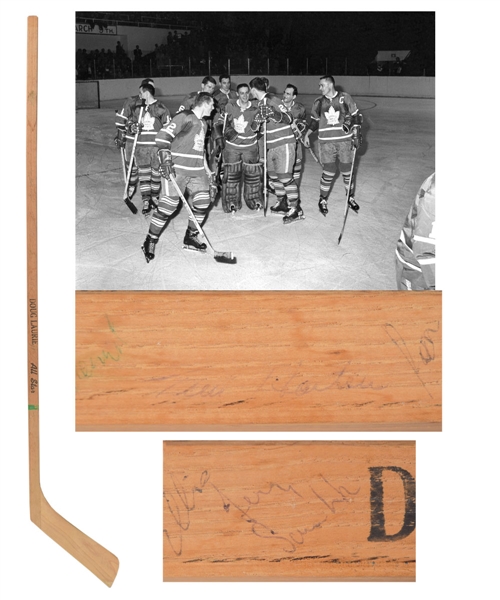 Toronto Maple Leafs 1964-65 Team-Signed Stick by 16 Including Sawchuk, Horton and Armstrong