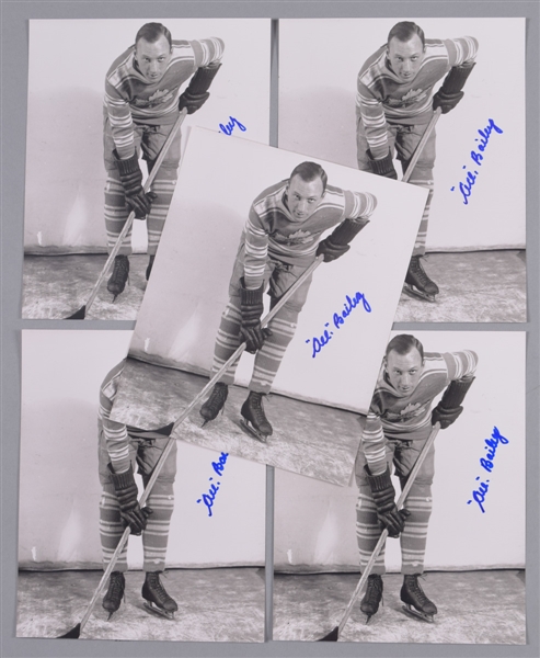 Deceased HOFer Ace Bailey Signed Toronto Maple Leafs Photo Collection of 5