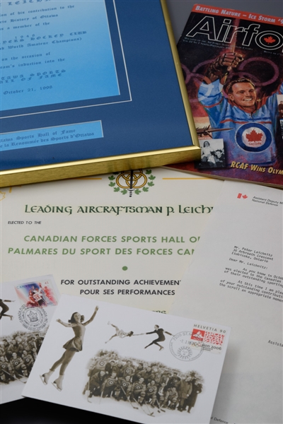 Julius "Pete" Leichnitzs Canadian Armed Forces and Ottawa Sports Hall of Fame Induction Certificates and Memorabilia Collection with LOA