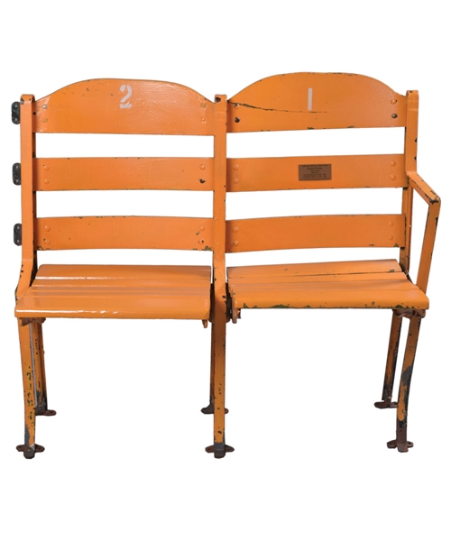 Boston Garden (1928-1995) Attached Pair of Orange Seats