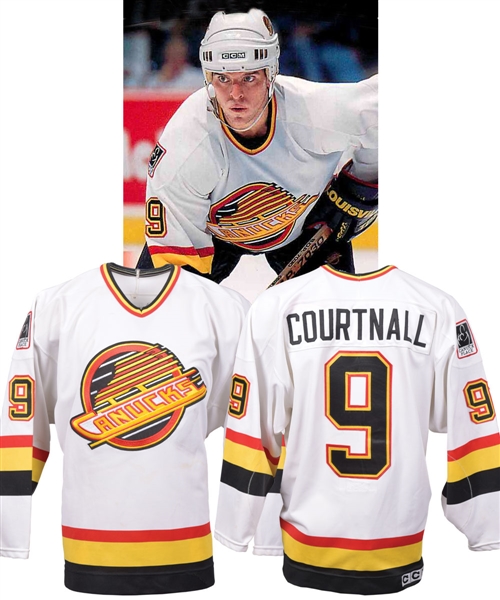 Russ Courtnalls 1996-97 Vancouver Canucks Game-Worn Jersey with Team LOA
