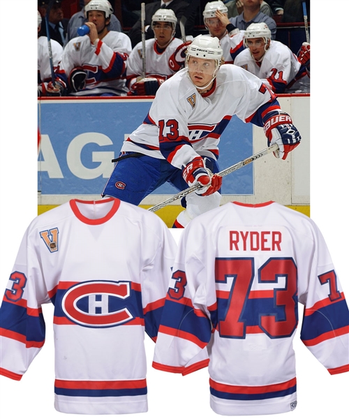 Michael Ryders 2003-04 Montreal Canadiens "1945-46 Vintage Set" Game-Worn Rookie Season Jersey with LOA