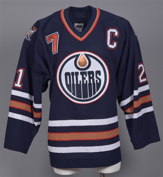 Jason Smiths October 18th 2005 Edmonton Oilers "Paul Coffey Night" Game-Worn Captains Jersey with Team LOA