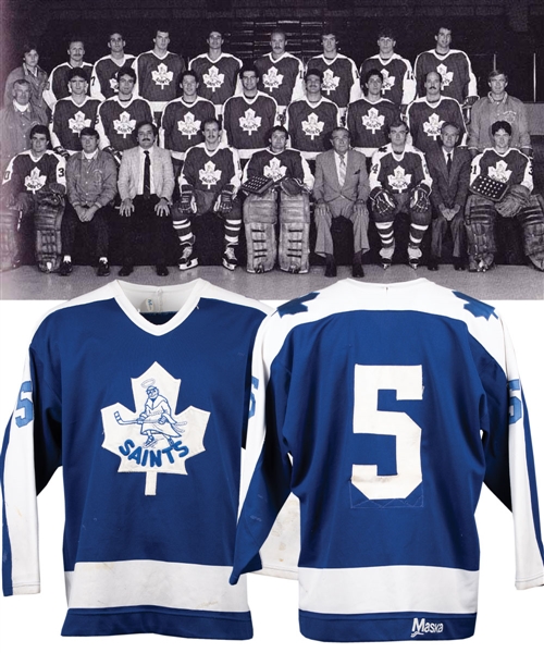 Circa 1983 AHL St. Catharines Saints Game-Worn Jersey (Toronto Maple Leafs Farm Team) - 20+ Team Repairs!