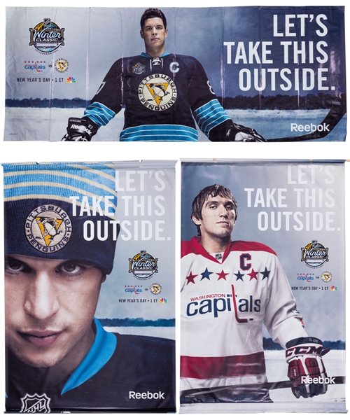NHL Winter Classic 2011 Large Event Banners Featuring Alexander Ovechkin and Sidney Crosby with NHL COAs