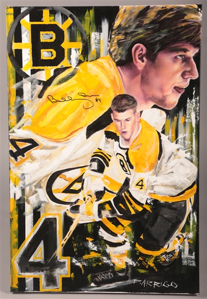 Bobby Orr Boston Bruins Signed Painting on Canvas by David Arrigo (24” x 36”) 