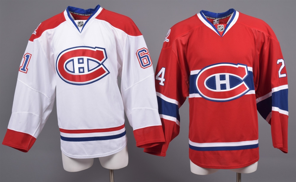 Alex Henry’s and Ben Maxwell’s 2009-10 Montreal Canadiens Game-Issued Home and Away Jerseys with Team LOAs – Centennial Patches! 
