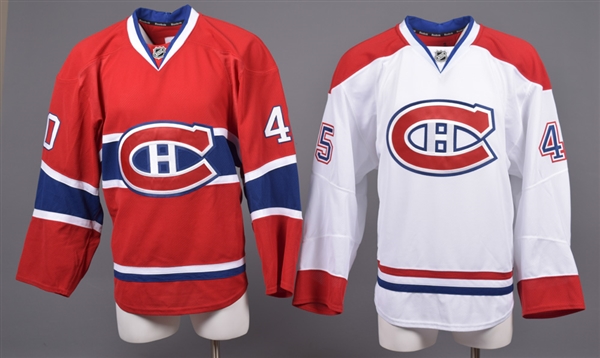 Nathan Beaulieus and Michael Blundens 2013-14 Montreal Canadiens Game-Worn Home and Away Jerseys with Team LOAs