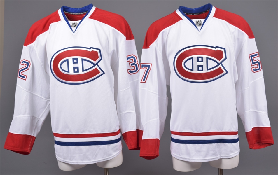 Travis Moen’s and Brett Lernout’s 2014-15 Montreal Canadiens Game-Issued Away Jerseys with Team LOAs