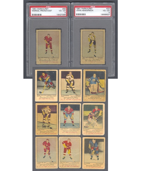 1953-54 Parkhurst Hockey Complete 100-Card Set with Album, 1961-62 Topps Hockey Complete 66-Card Set and 1951-52 Parkhurst Hockey Card Collection of 43
