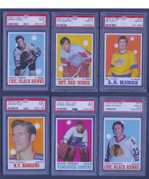 1970-71 O-Pee-Chee Hockey PSA-Graded Hockey Card Collection of 145 Plus 1960-61 #48 Harvey PSA 7 and 13 Other PSA-Graded Cards