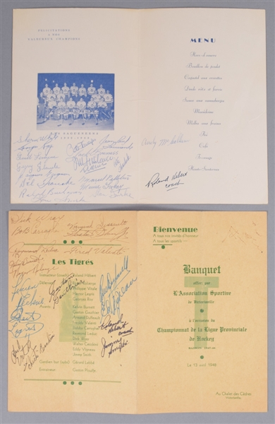 Vintage and Modern Hockey Autograph Collection Including Jean Beliveau Vintage-Signed Quebec Aces Photo, Henri Richard Signed Cowan Tile and Much More!