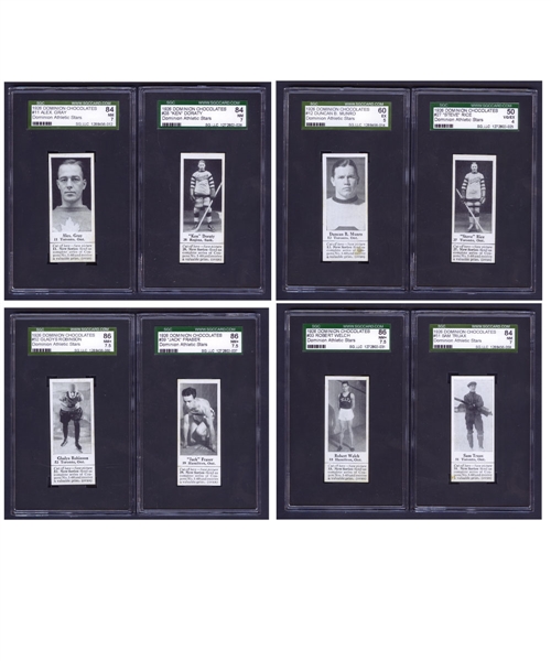 1926 Dominion Chocolate Athletic Stars SGC-Graded Multi-Sports Card (with Tab) Near Complete Set (56/60) - Including Hockey