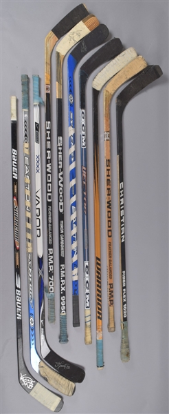 Toronto Maple Leafs Game-Used Stick Collection of 10 Including Pilar, Kubina, Marois, Pearson, Jonsson, Ponikarovsky, Mironov and Gator