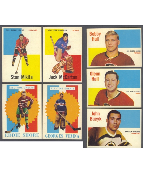 1960-61 Topps Hockey Complete 66-Card Set with Album