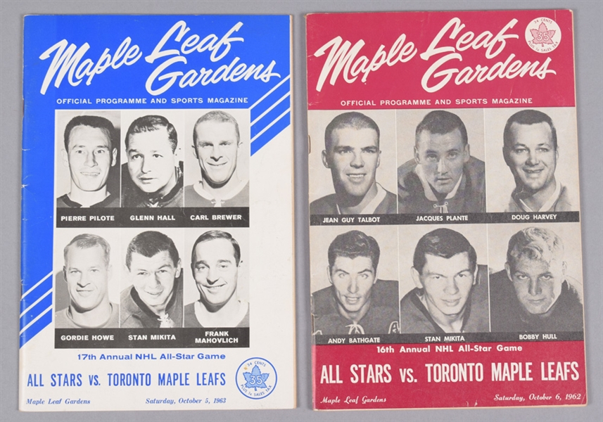 Vintage Hockey Program Collection of 39 Featuring 1962 and 1963 NHL All-Star Game Programs