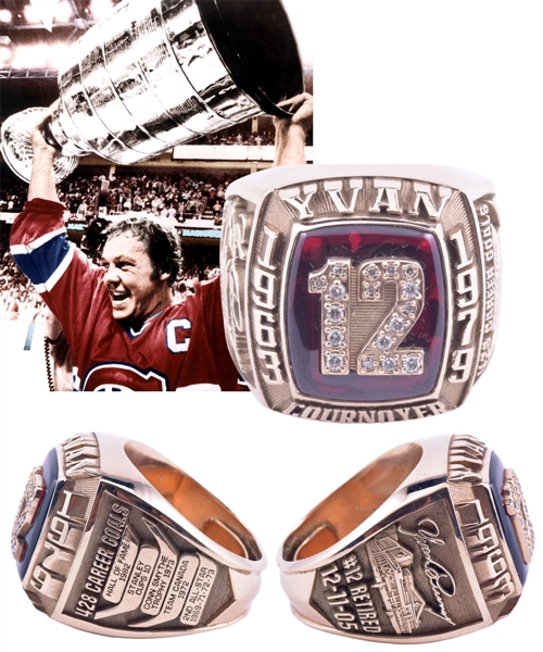 Spectacular Yvan Cournoyer 10K Gold and Diamond Limited-Edition Career Tribute Ring #1/10 with His Signed LOA