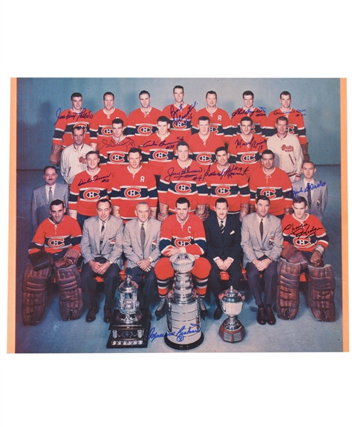 Montreal Canadiens 1957-58 Team-Signed Photo Featuring Maurice Richard with LOA (16" x 20")