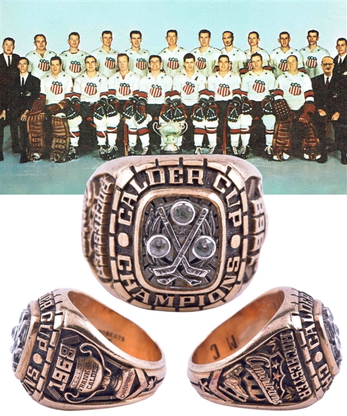 Rochester Americans 1967-68 AHL Calder Cup Championship 10K Gold Ring from Joe Croziers Family