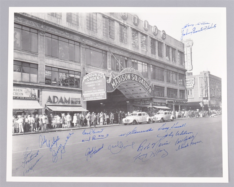 Madison Square Garden Photograph Signed by 17 Former New York Rangers Players with LOA (16" x 20"
