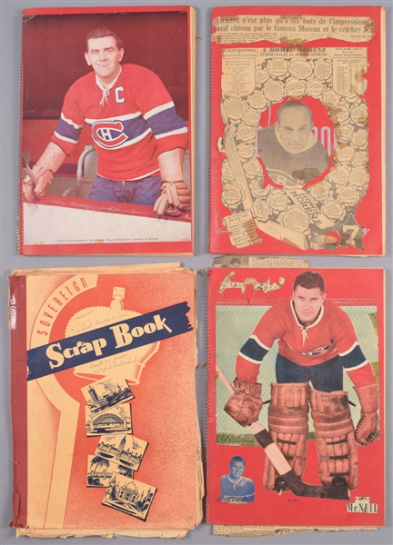 Vintage 1950s/60s Hockey Scrapbook Collection of 36 with Over 25 1945-54 Quaker Oats Premium Photos