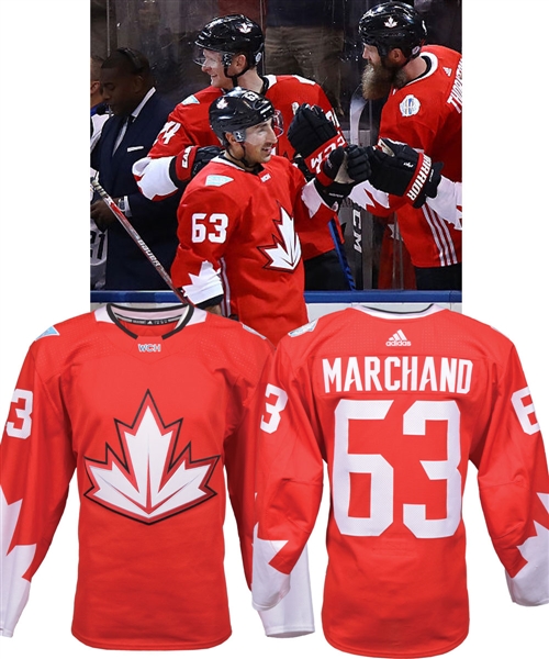 Brad Marchands 2016 World Cup of Hockey Team Canada Game-Worn Jersey - Worn in 3 Games Including First Game of Final