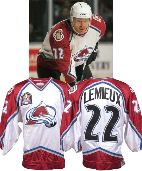 Claude Lemieuxs 1995-96 Colorado Avalanche Inaugural Season Game-Worn Stanley Cup Playoffs Jersey with His Signed LOA