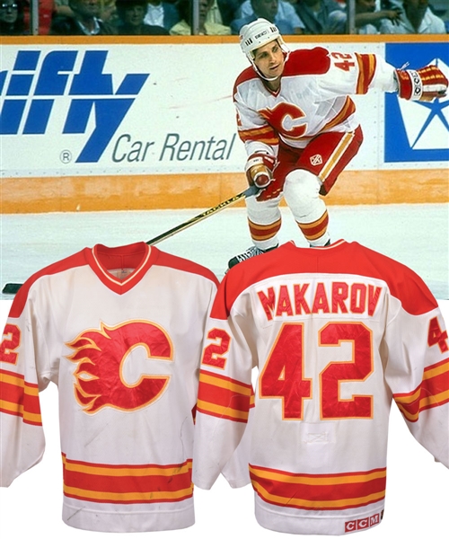 Sergei Makarovs 1990-91 Calgary Flames Game-Worn Jersey - Nice Game Wear!