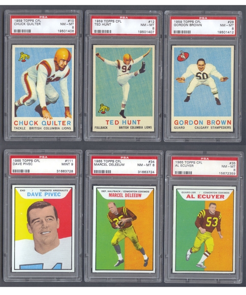 1959 Topps CFL (12) and 1965 Topps CFL (14) PSA-Graded Football Cards - Many Highest Graded!