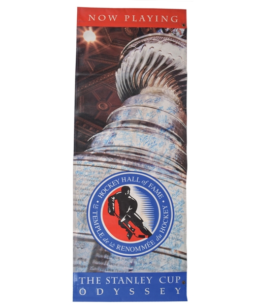 Hockey Hall of Fame "The Stanley Cup Odyssey" Banner Signed by 125+ Including 45+ HOFers (27” x 71”) 