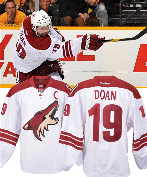 Shane Doans 2011-12 Phoenix Coyotes Game-Worn Captains Playoffs Jersey with Team LOA - Photo-Matched!