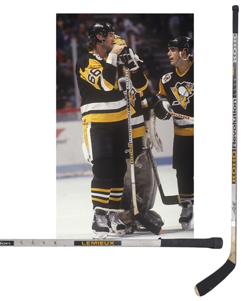 Mario Lemieuxs 1991-92 Pittsburgh Penguins Signed Koho Revolution Game-Used Stick - Art Ross and Conn Smythe Trophies Season!