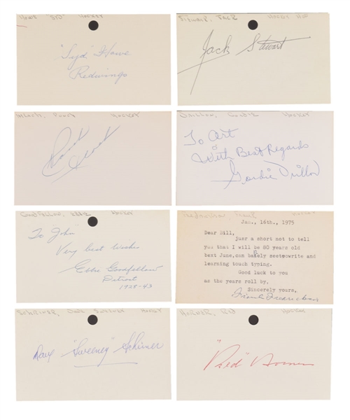 Hockey Signed Index Card Collection of 750+ Including 77 HOFers (37 Deceased)