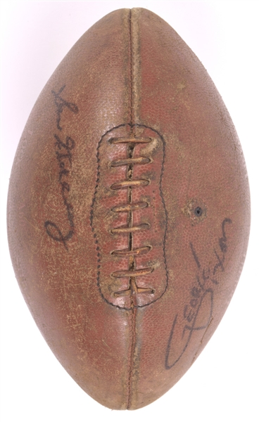 Vintage D&R Football Signed by Deceased CFL HOFers George Dixon and Sam Etcheverry