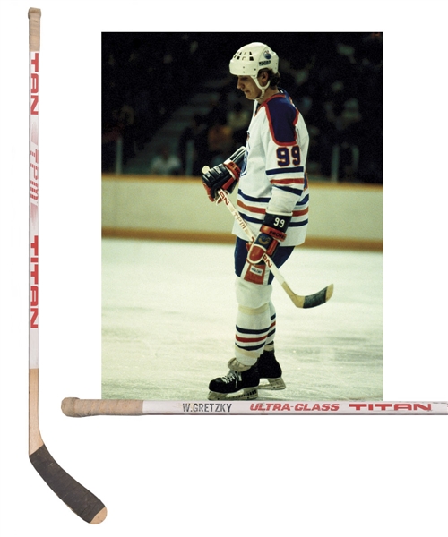 Wayne Gretzkys 1982-83 Edmonton Oilers Titan Game-Used Stick - Art Ross and Hart Memorial Trophies Season