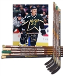 Brett Hulls Early-2000s Dallas Stars Easton and Louisville Game-Used Sticks (5) with His Signed LOA