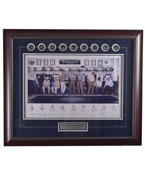 Ted Kennedys Toronto Maple Leafs "Captains Row" Multi-Signed Framed Limited-Edition Lithograph with COA (31” x 37”)