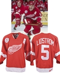 Nicklas Lidstroms 1997-98 Detroit Red Wings Game-Worn Alternate Captains Jersey - VK&SM Patch! - Team Repairs! - Photo-Matched!