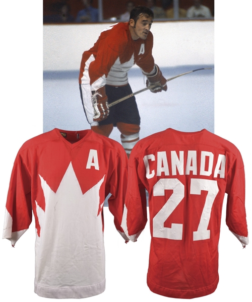 Frank Mahovlichs 1972 Canada-Russia Series Team Canada Game-Worn Alternate Captains Jersey with LOA