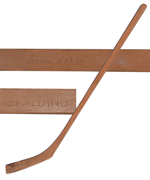 Exceedingly Rare Circa 1910s Hobey Baker Spalding Signature Model One-Piece Hockey Stick