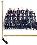 Ron Ellis 1965-66 Toronto Maple Leafs Game-Used Team-Signed Stick Including Horton and Sawchuk